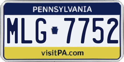 PA license plate MLG7752