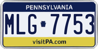 PA license plate MLG7753