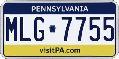 PA license plate MLG7755