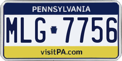 PA license plate MLG7756