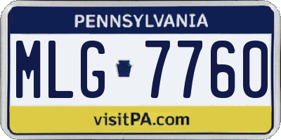 PA license plate MLG7760