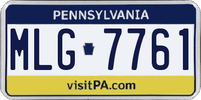 PA license plate MLG7761