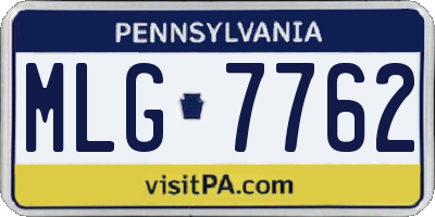 PA license plate MLG7762