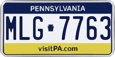 PA license plate MLG7763