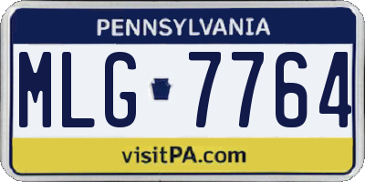 PA license plate MLG7764