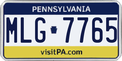 PA license plate MLG7765