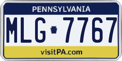 PA license plate MLG7767
