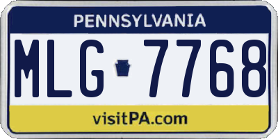 PA license plate MLG7768