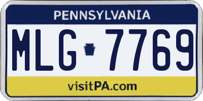 PA license plate MLG7769