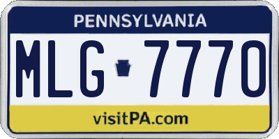 PA license plate MLG7770