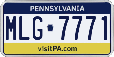PA license plate MLG7771