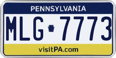 PA license plate MLG7773