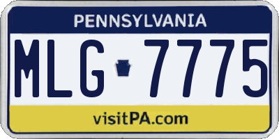 PA license plate MLG7775