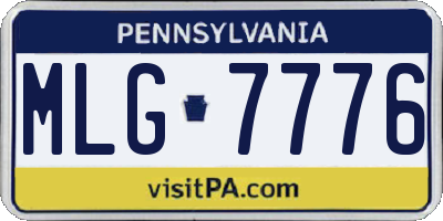 PA license plate MLG7776