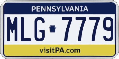 PA license plate MLG7779