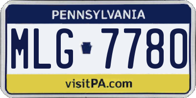 PA license plate MLG7780