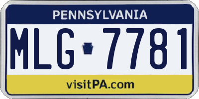 PA license plate MLG7781
