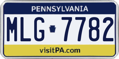 PA license plate MLG7782