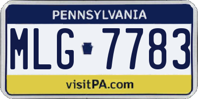 PA license plate MLG7783