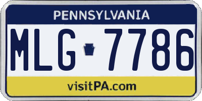 PA license plate MLG7786