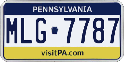 PA license plate MLG7787