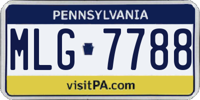 PA license plate MLG7788