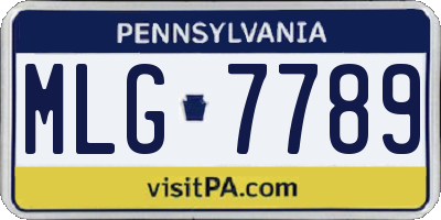 PA license plate MLG7789