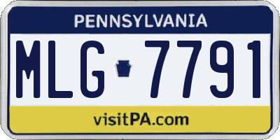 PA license plate MLG7791