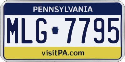 PA license plate MLG7795