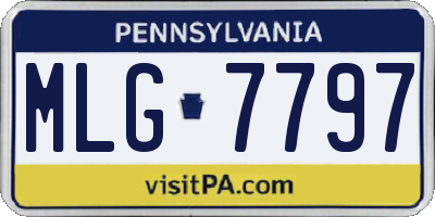 PA license plate MLG7797