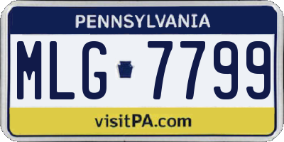 PA license plate MLG7799