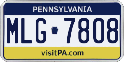 PA license plate MLG7808