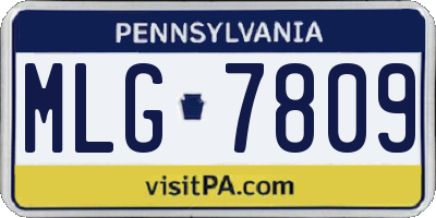 PA license plate MLG7809