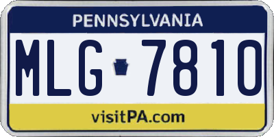 PA license plate MLG7810