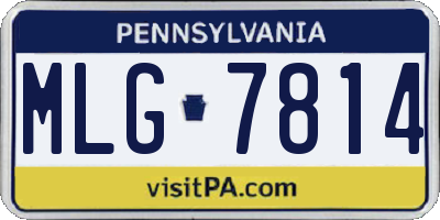 PA license plate MLG7814