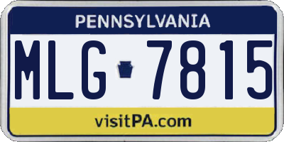 PA license plate MLG7815