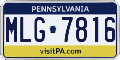 PA license plate MLG7816