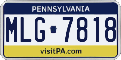 PA license plate MLG7818
