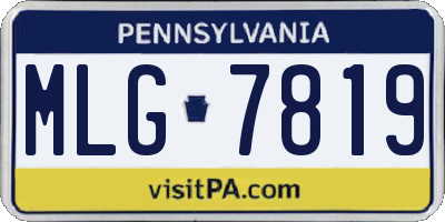 PA license plate MLG7819