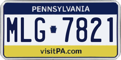 PA license plate MLG7821