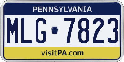PA license plate MLG7823
