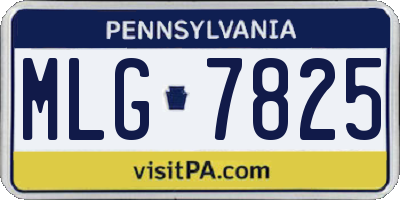 PA license plate MLG7825