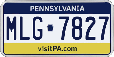 PA license plate MLG7827