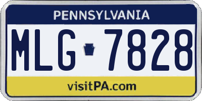 PA license plate MLG7828