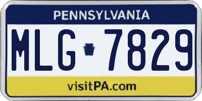 PA license plate MLG7829
