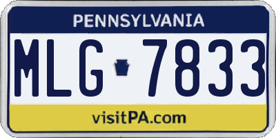 PA license plate MLG7833