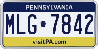 PA license plate MLG7842