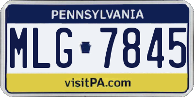 PA license plate MLG7845