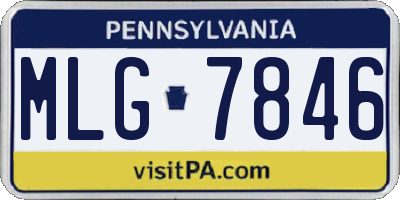 PA license plate MLG7846