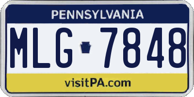 PA license plate MLG7848